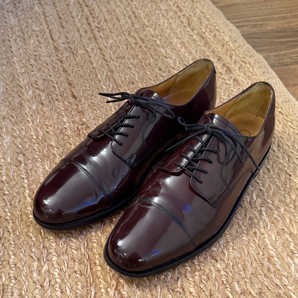Cole Haan Men's Burgundy Patent Leather Oxfords